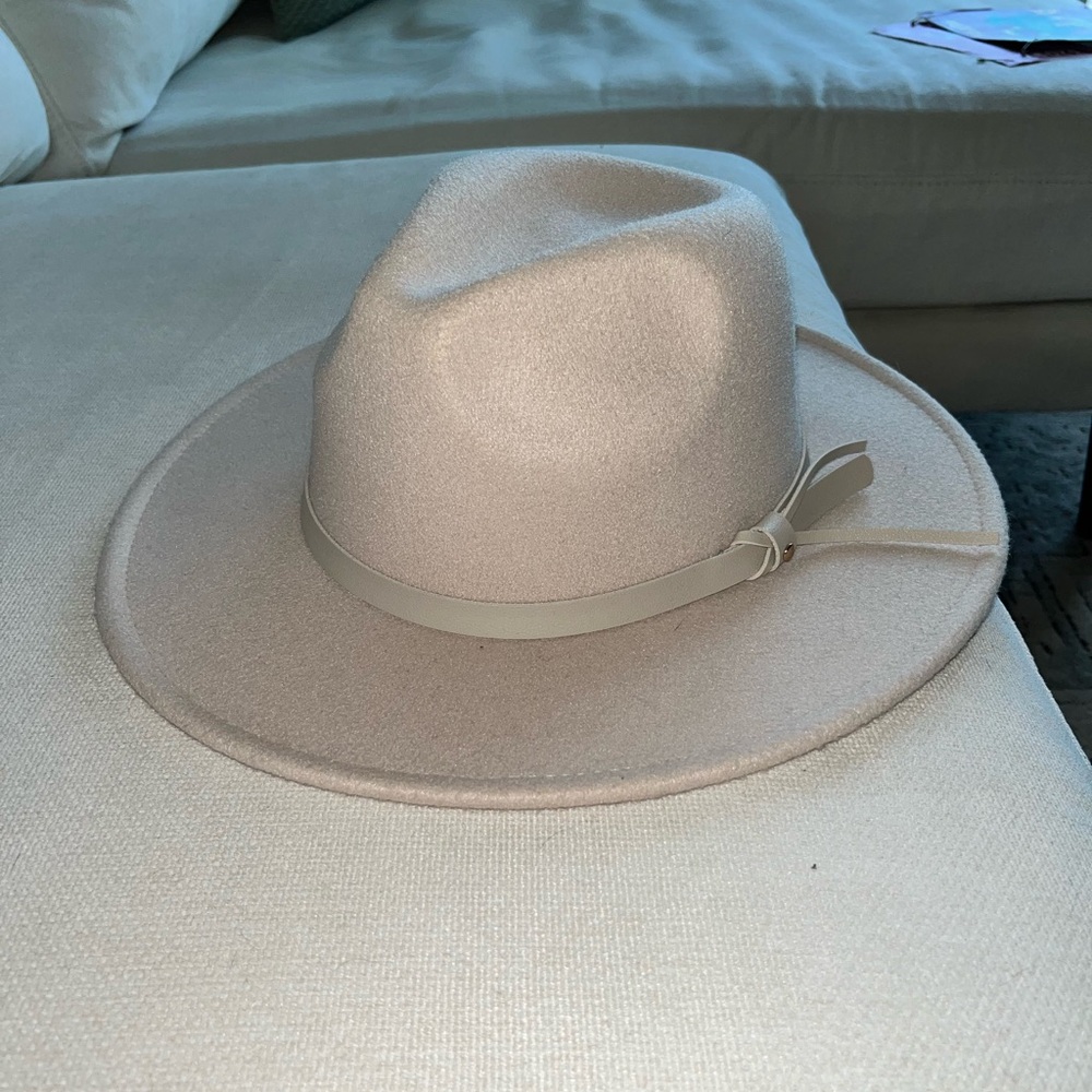 Anthropologie Cream Wide rim hat